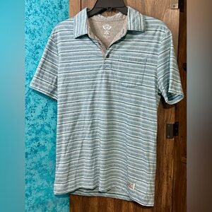 Flag & Anthem Men’s Blue/White Stripe Polo Top